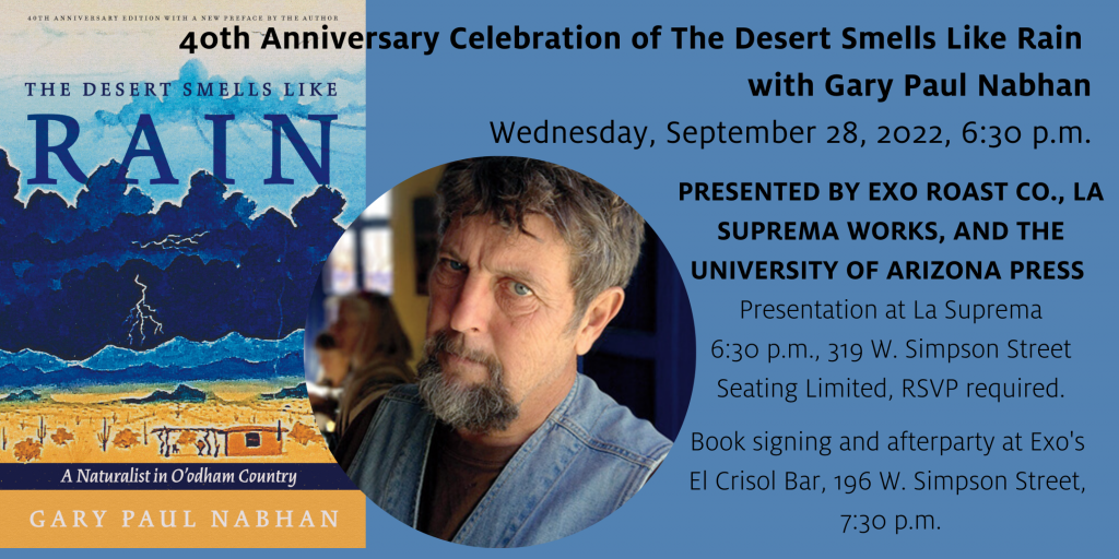 40th Anniversary Celebration of The Desert Smells Like Rain with Gary Nabhan (featured image)