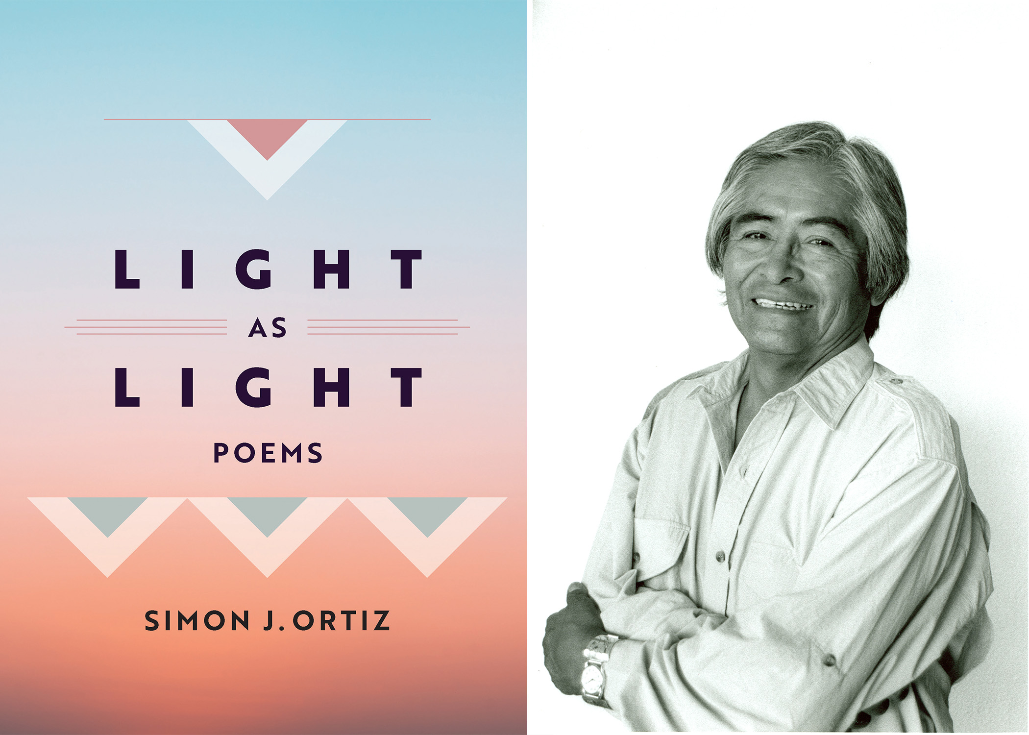 Book cover for "Light as Light, Poems and image of author Simona Ortiz