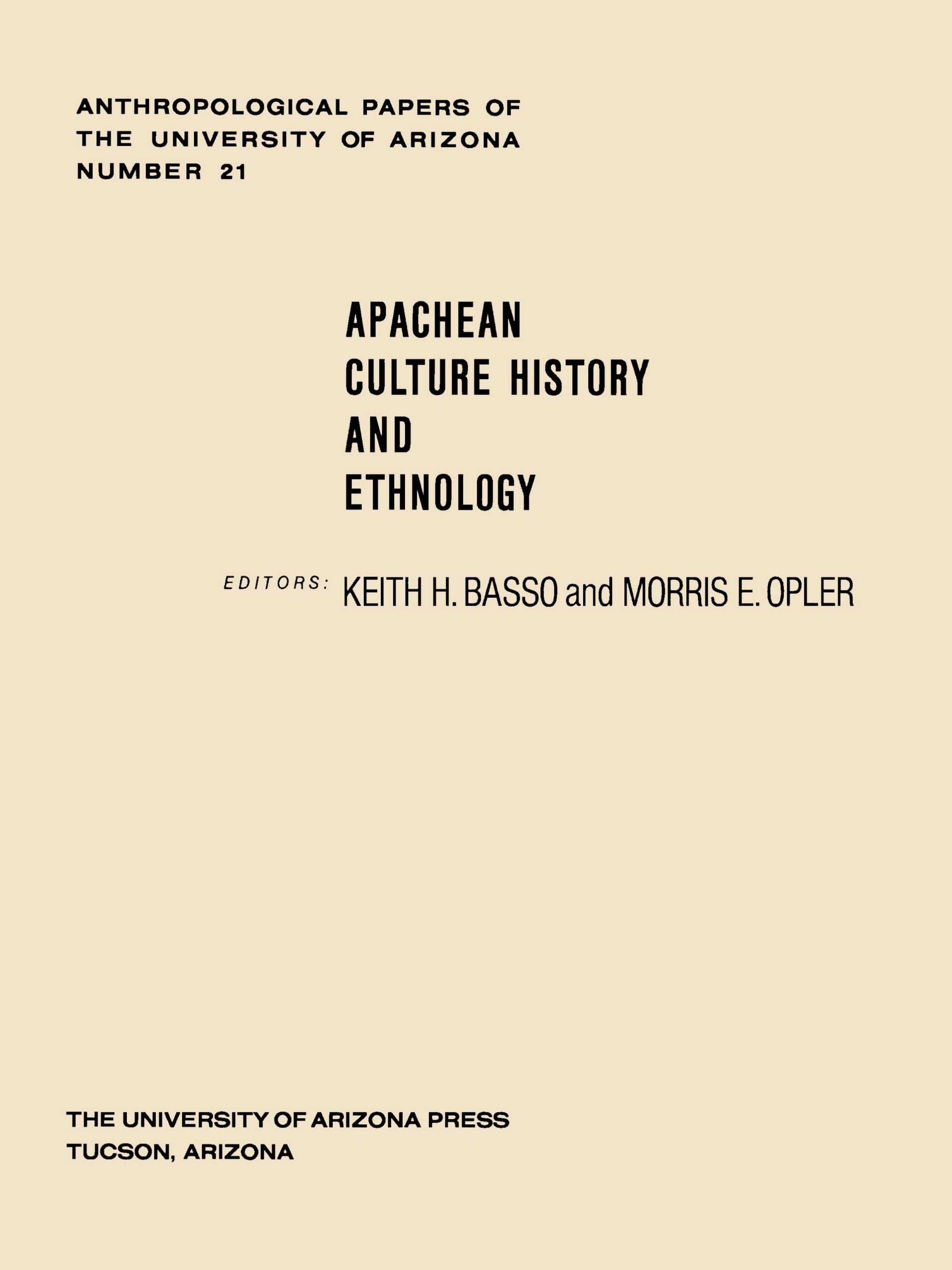 Apachean Culture History and Ethnology