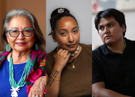 individual photos of 3 poets: Luci Tapahonso, Danielle P. Williams, and Sherwin Bitsue
